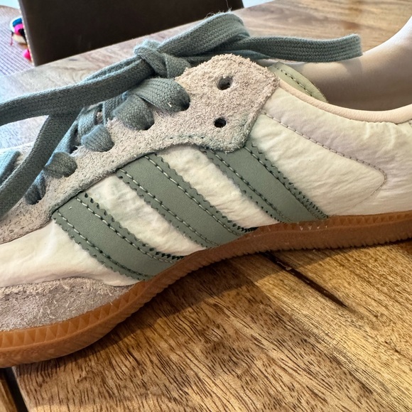 Adidas Samba Sneakers in Silver Green & Putty Mauve - Picture 4 of 11